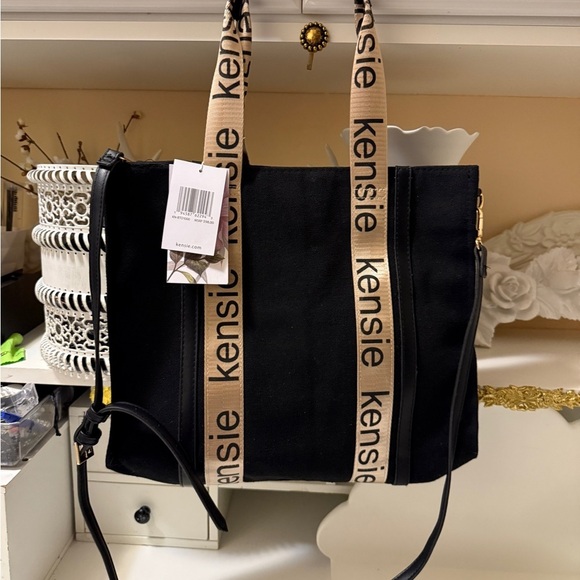 Kensie Tote Black and Cream And Copper. Large Brand New With Tags. MSRP - Picture 11 of 15